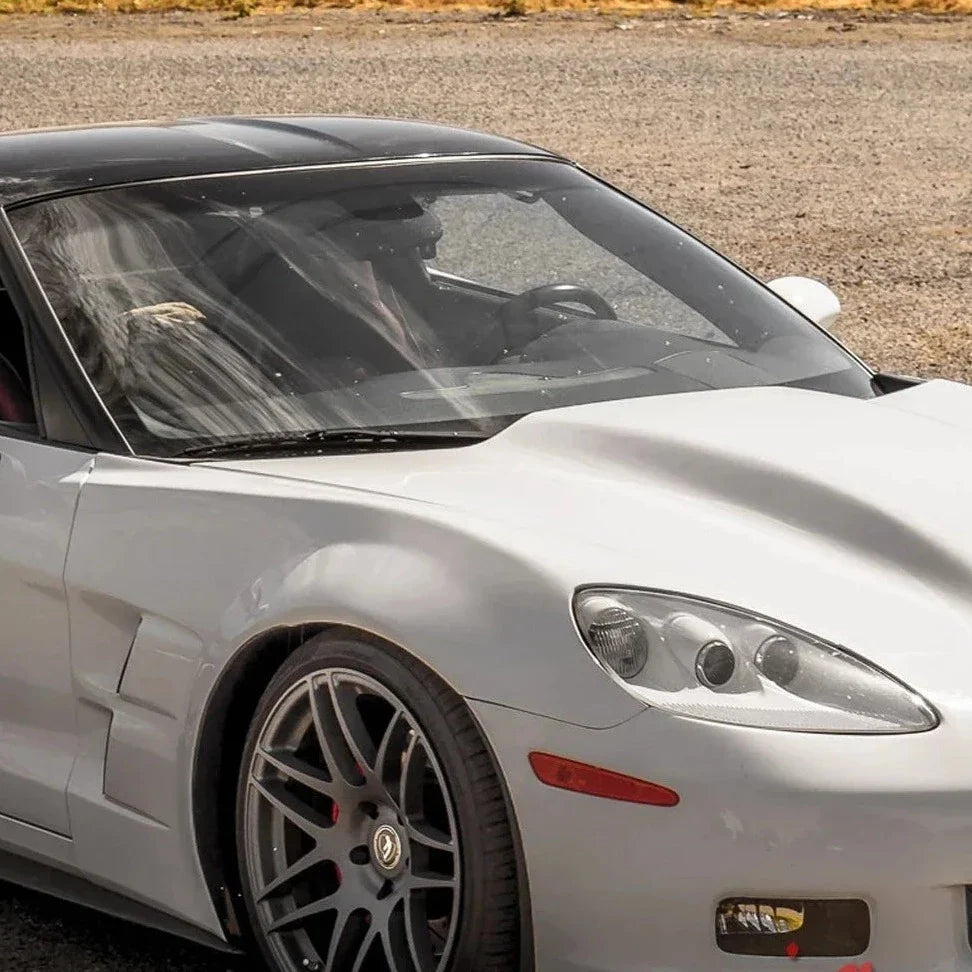 Corvette C6 Front Fenders ZLR Super Wide ZR1 Style w/ Liners